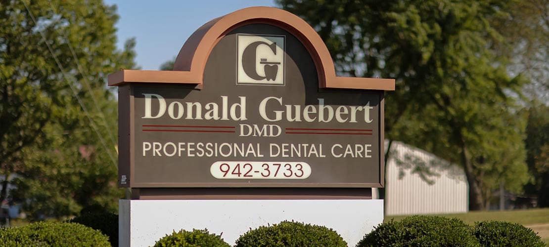 Exterior signage for Donald G. Guebert, DMD